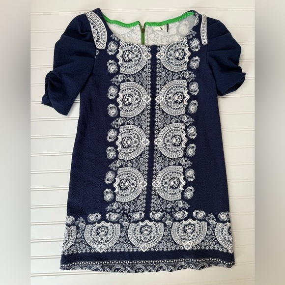 Akemi & Kin Anthropologie Manet Tunic Top Dress Blue Green XS 1171 - Picture 3 of 3